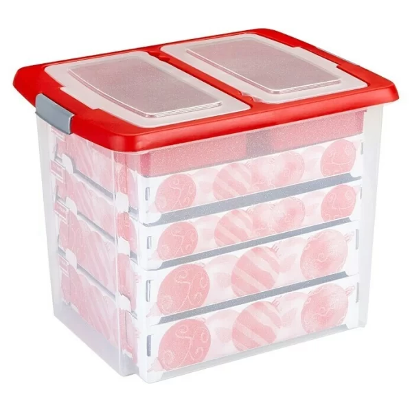 BAUHAUS Sunware Aufbewahrungsbox Nesta Für Weihnachtskugeln L X B X H: 48 X 36,5 X 36,5 Cm, Geeignet Für: Christbaumschmuck, Kunststoff, Transparent 1