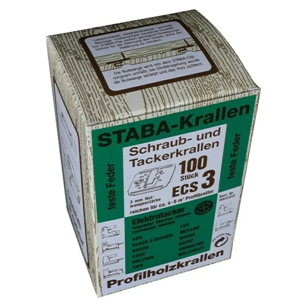 BAUHAUS Staba Schraub- & Tackerkrallen ECS 3 Stärke Nutwange: 3 Mm, 100 Stk. 1