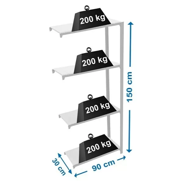 BAUHAUS Simonrack Homeclick Metallregal Mini L X B X H: 40 X 80 X 180 Cm, Traglast: 150 Kg/Boden, Anzahl Böden: 5 Stk., Lila 5