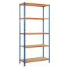 BAUHAUS Simonrack Maderclick Metallregal Plus L X B X H: 30 X 100 X 200 Cm, Traglast: 150 Kg/Boden, Anzahl Böden: 5, Stecken, Blau/Orange 11