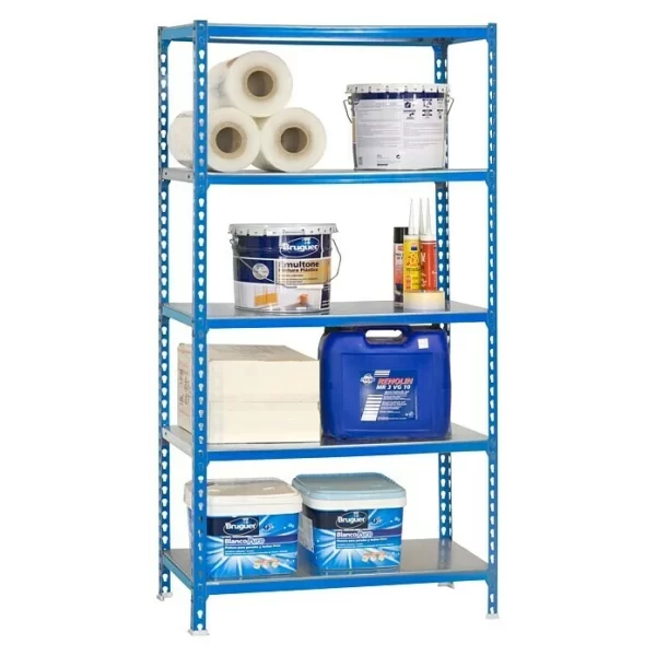 BAUHAUS Simonrack Simonclick Metallregal L X B X H: 40 X 90 X 180 Cm, Traglast: 180 Kg/Boden, Anzahl Böden: 5 Stk., Stecken, Blau 3