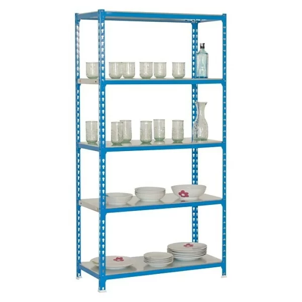 BAUHAUS Simonrack Simonclick Metallregal L X B X H: 40 X 90 X 180 Cm, Traglast: 180 Kg/Boden, Anzahl Böden: 5 Stk., Stecken, Blau 4