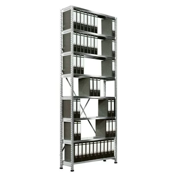 BAUHAUS Simonrack Maderclick Metallregal Plus L X B X H: 50 X 100 X 200 Cm, Traglast: 150 Kg/Boden, Anzahl Böden: 5, Stecken, Silber 5