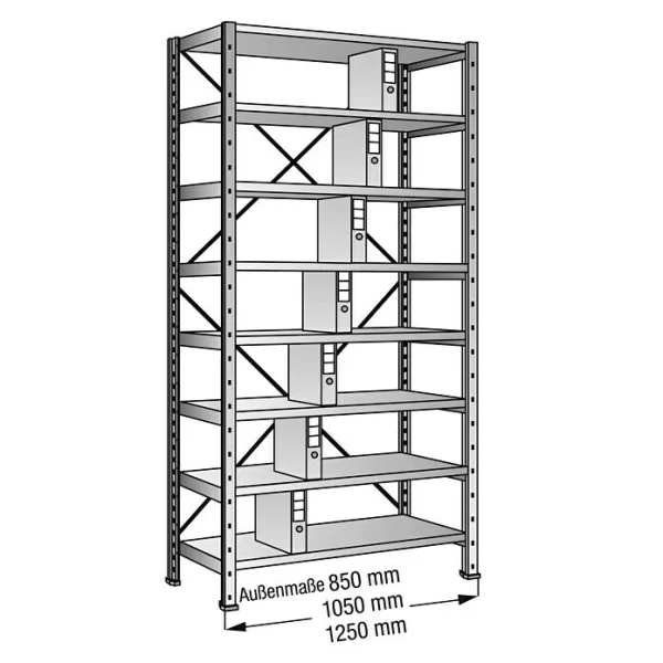 BAUHAUS Simonrack Maderclick Metallregal Plus L X B X H: 50 X 100 X 200 Cm, Traglast: 150 Kg/Boden, Anzahl Böden: 5, Stecken, Silber 7