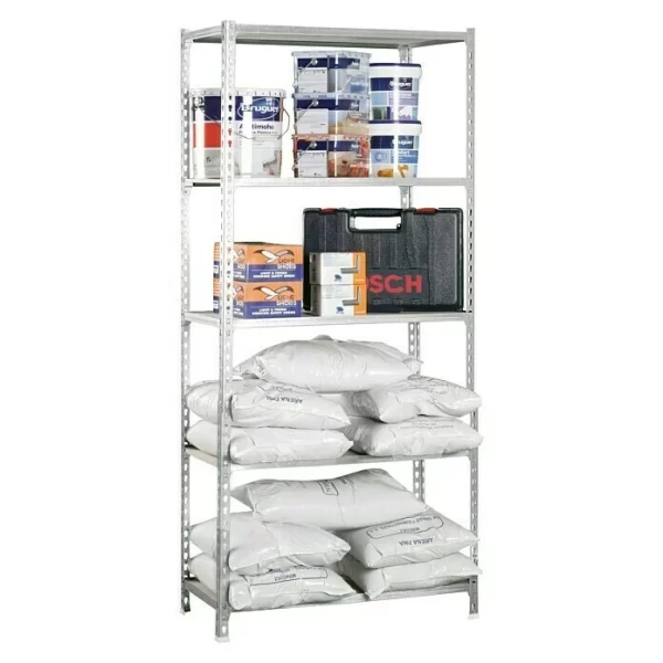 BAUHAUS Simonrack Maderclick Metallregal Super Plus L X B X H: 50 X 110 X 200 Cm, Traglast: 150 Kg/Boden, Anzahl Böden: 5, Stecken, Silber 3